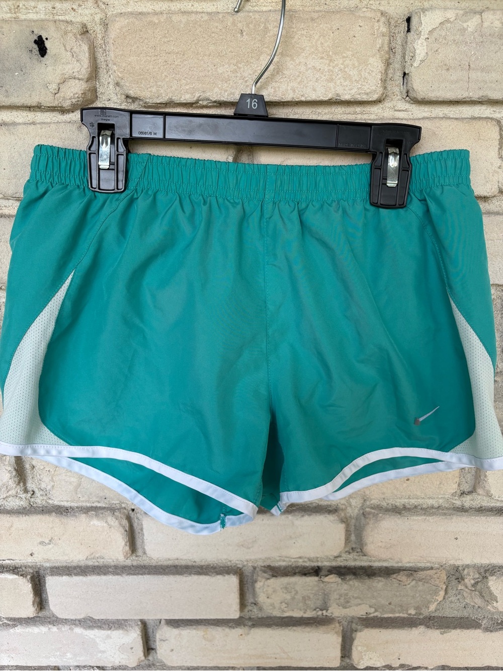 Nike Teal and White Athletic Shorts